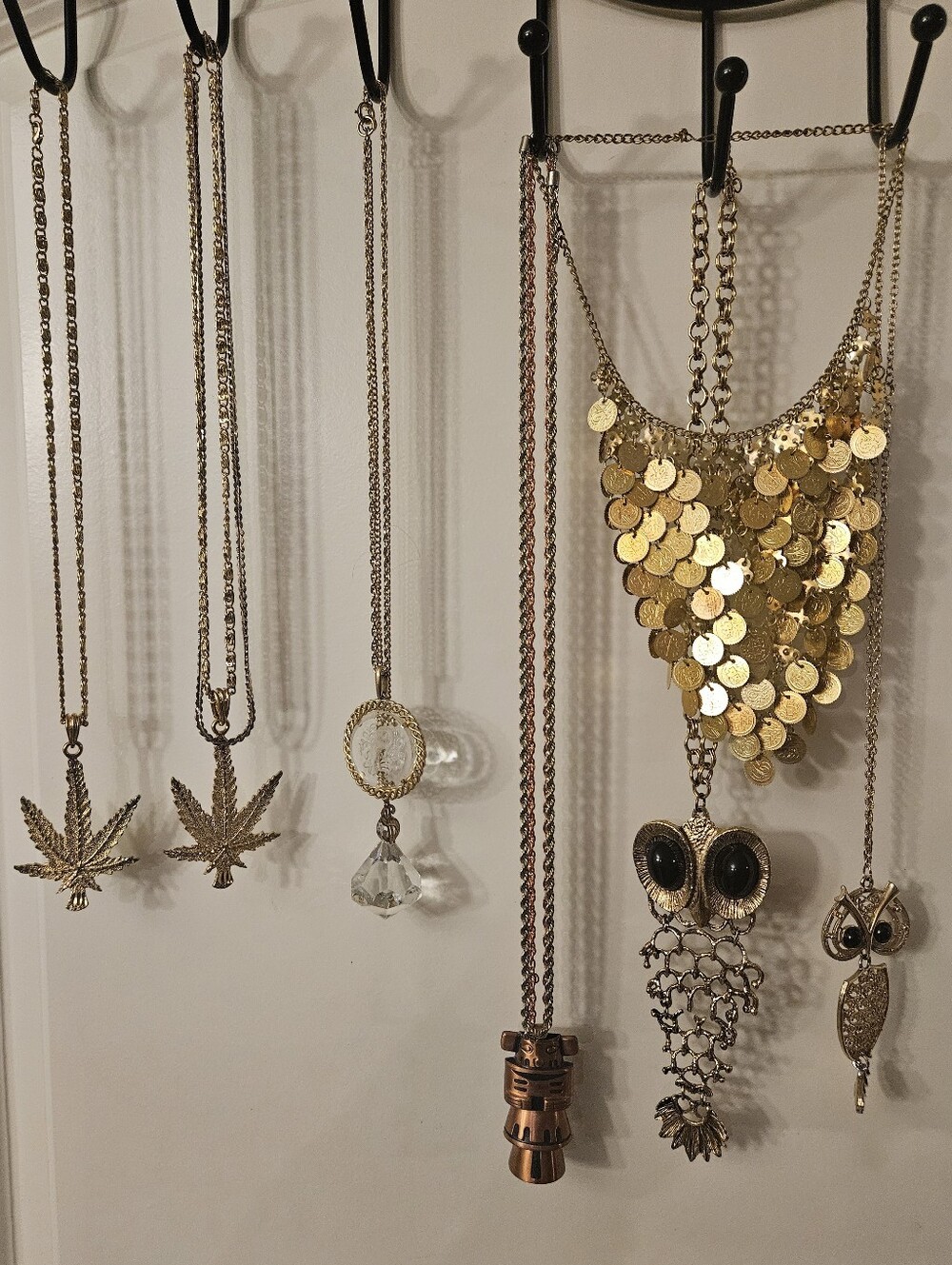 Vintage-Modern Gold Tone Statement Necklace Lot Of 10